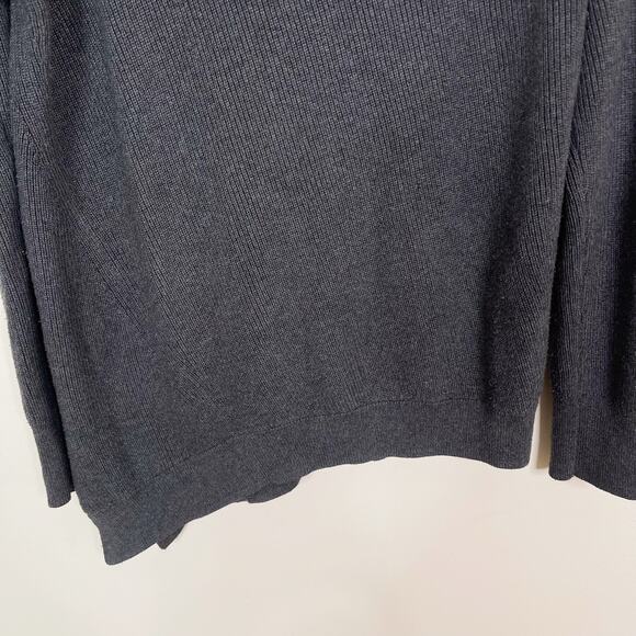 Athleta Small Rest Day Asymmetrical Sweater Gray Ribbed Pima Cotton Lyocell Silk - Picture 4 of 11